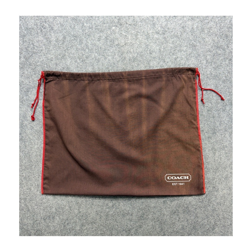 Coach Est 1941 Brown Red Drawstring Dust Bag Handbag Storage Accessory 19x14.5